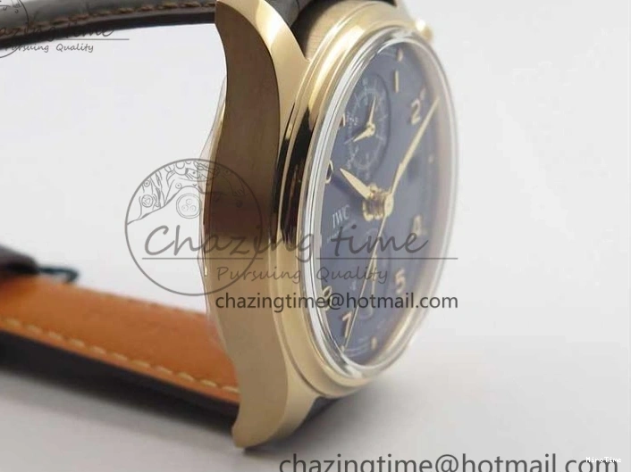 MIROTIME 0417 Portugieser Chrono  42 IW390406 RG ZF 1:1 Best Edition Blue Dial on Brown Leather Strap A Durable 7129